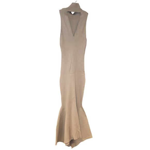 NWT Anthropologie small mock neck midi, bodycon cedar tan dress sz XS - Picture 5 of 8